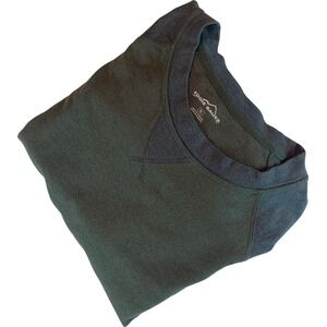 Eddie Bauer Mens XL Green Charcoal Gray Raglan Long Sleeve Crewneck Shirt